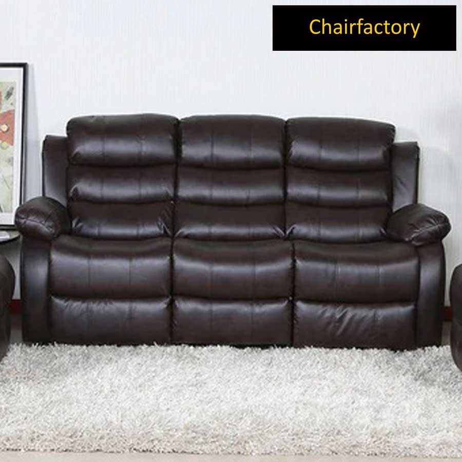 Rosson Brown Three Seater Recliner Sofa
